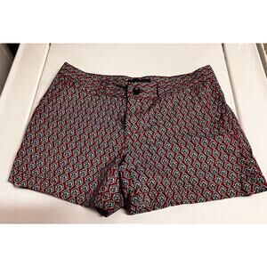 BANANA‎ REPUBLIC WOMEN'S Red Blue GEOMETRIC PRINT SHORTS SIZE 0 Boho Bohemian